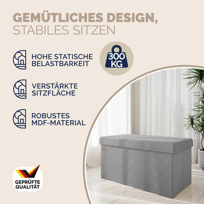 Panchina corda grigia 76x38x38cm MDF pieghevole