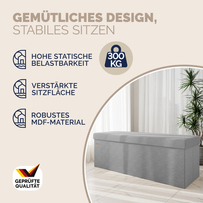 Panchina corda grigia 114x38x38cm MDF pieghevole