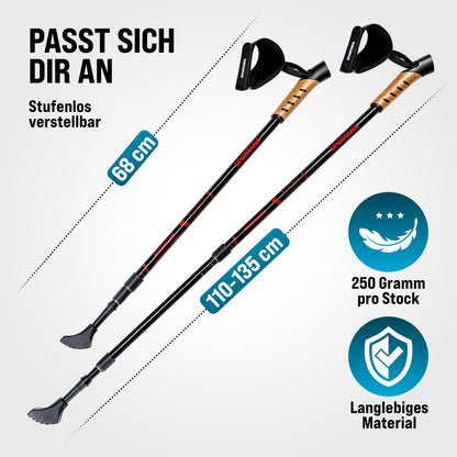 Bastoncini da nordic walking set di 2 rossi