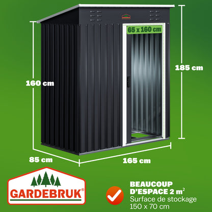 Casetta da giardino metallo antracite 181x162x86cm