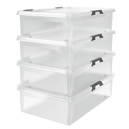 Contenitore di Plastica 4 pz 60x40x17cm 30L