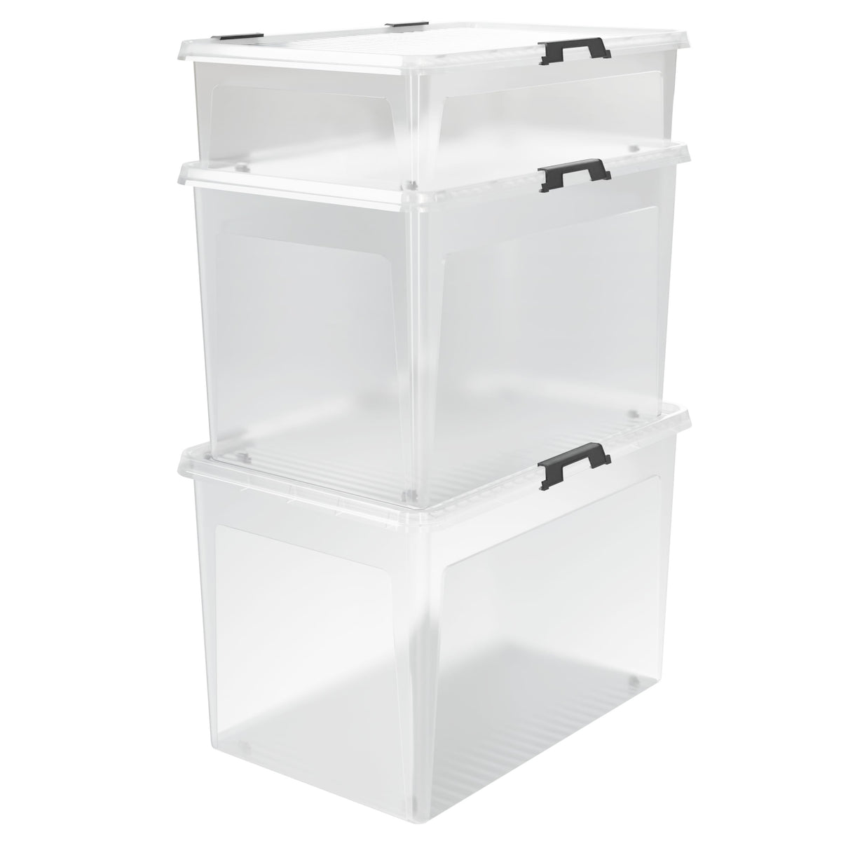 Set di 6 scatole portaoggetti trasparenti 60x40x17cm 30L