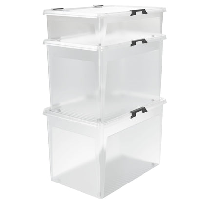 Set di 6 scatole portaoggetti trasparenti 60x40x17cm 30L