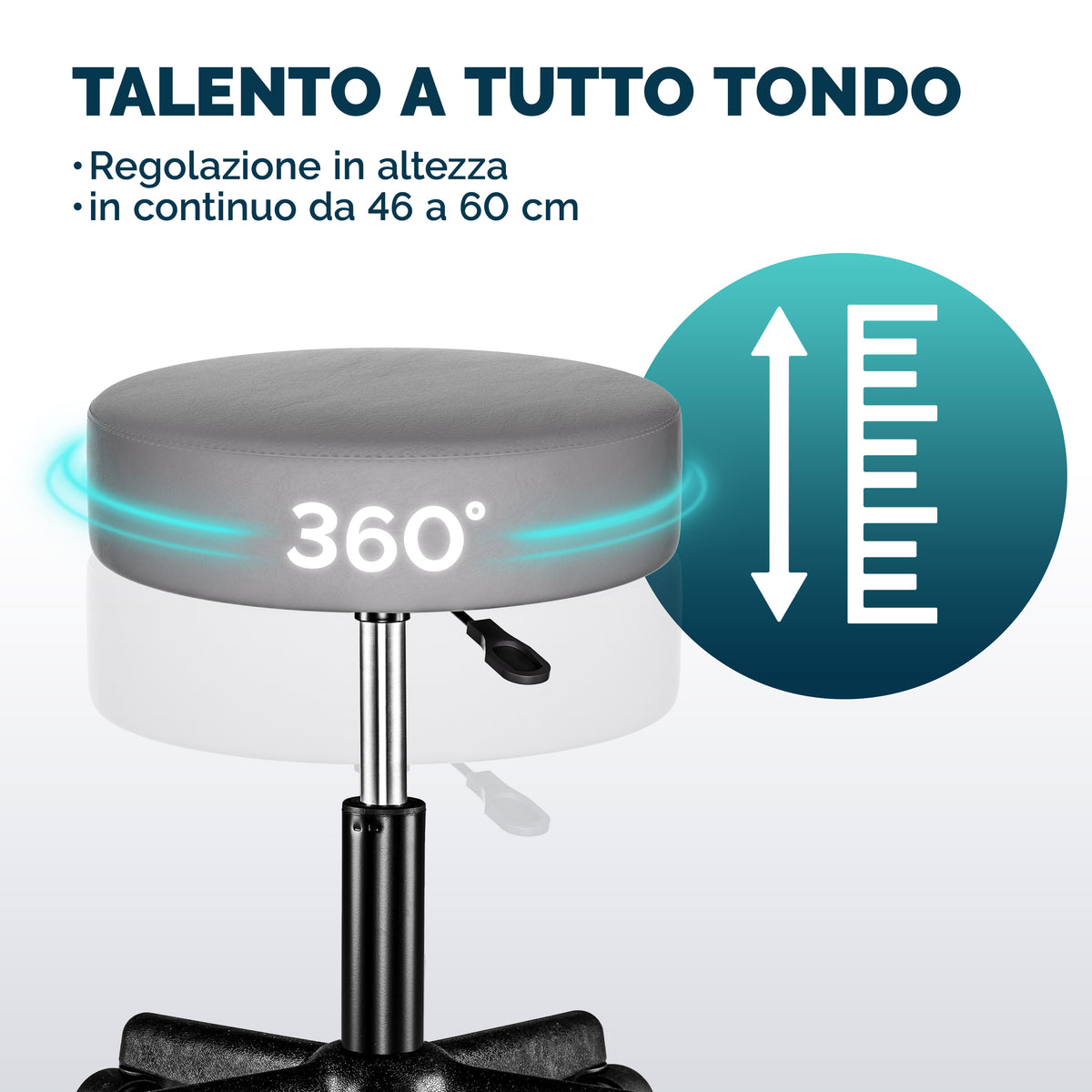 2x Sgabello girevole 360° similpelle grigio