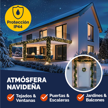 Ghirlanda natalizia 5m Set di 2 100 LED per interni ed esterni