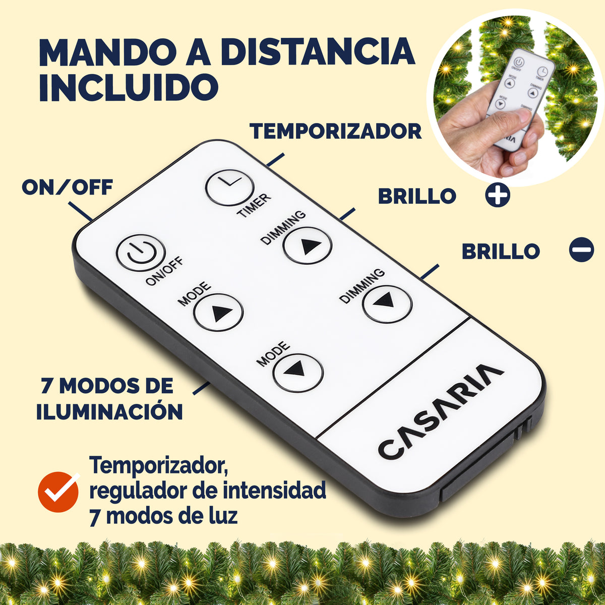 Ghirlanda natalizia 5m Set di 2 100 LED con telecomando