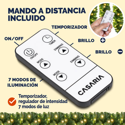 Ghirlanda natalizia 5m Set di 2 100 LED con telecomando