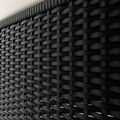 Lettino in polyrattan nero/crema 200x160x33cm