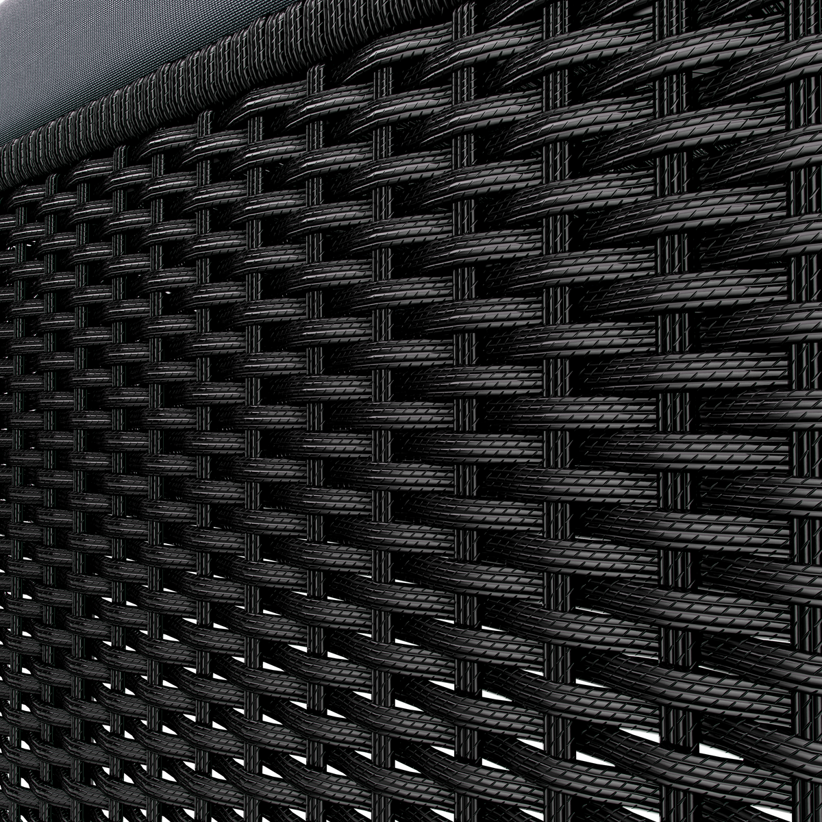 Lettino in polyrattan nero/antracite 200x115x33 cm