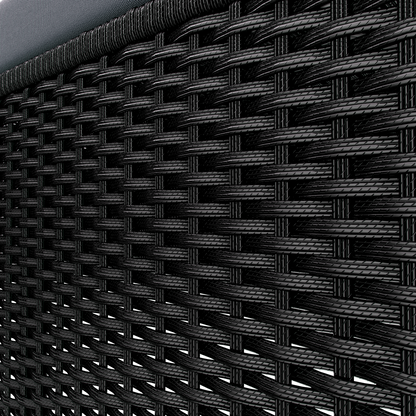 Lettino in polyrattan nero/antracite 200x115x33 cm