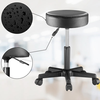 Sgabello girevole 360° nero similpelle