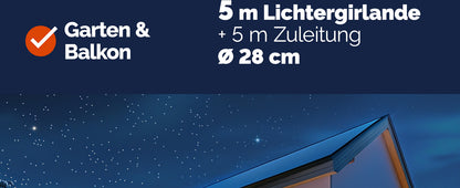 Ghirlanda natalizia 5m 100 LED per interni ed esterni