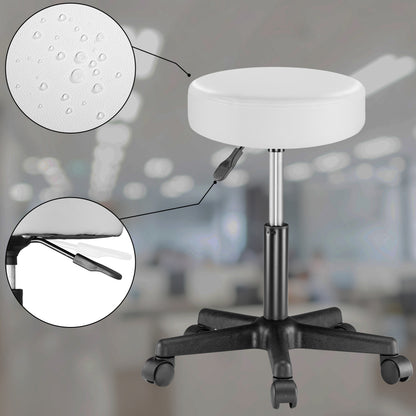 Sgabello girevole  360° similpelle bianco