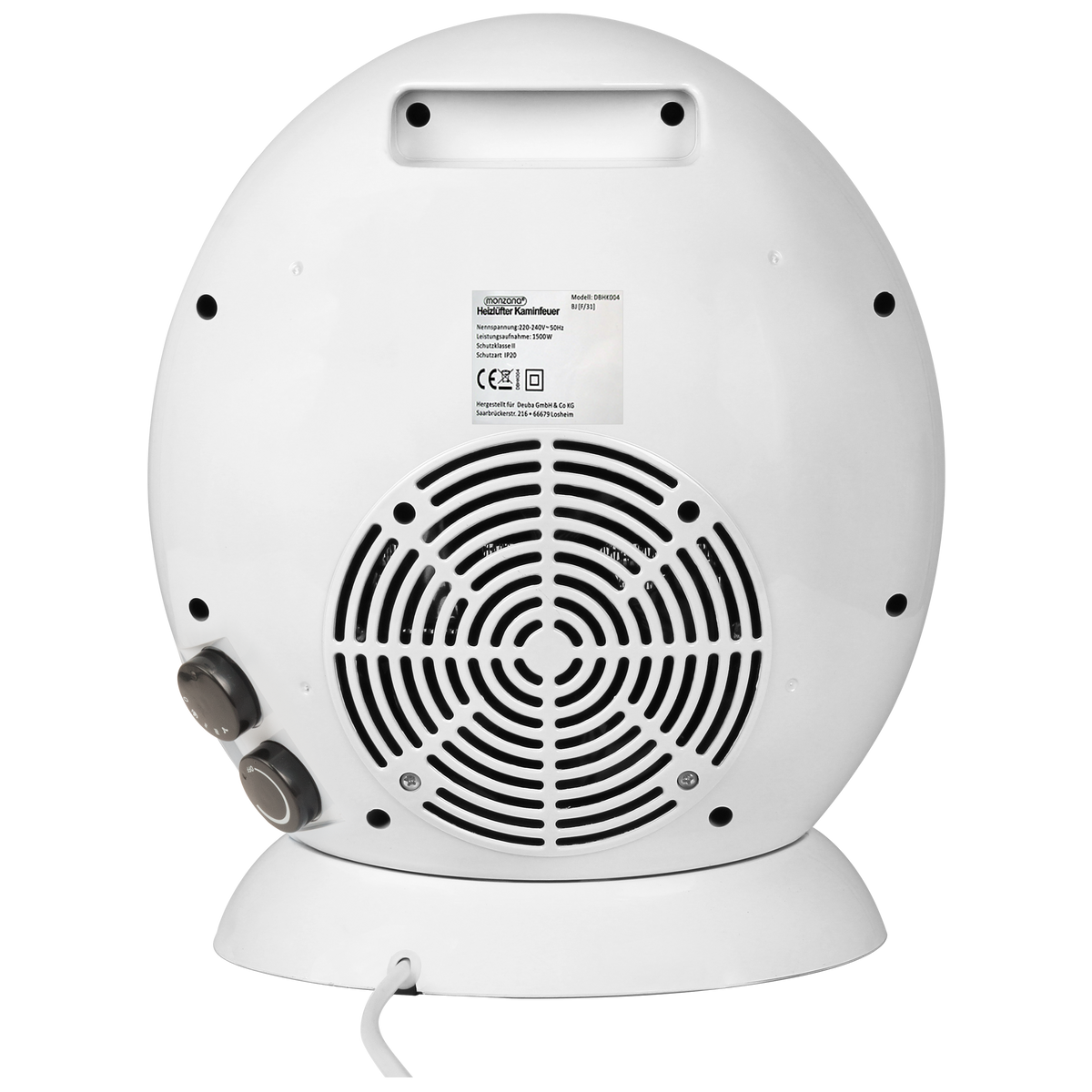 Termoventilatore effetto camino 1500 W bianco
