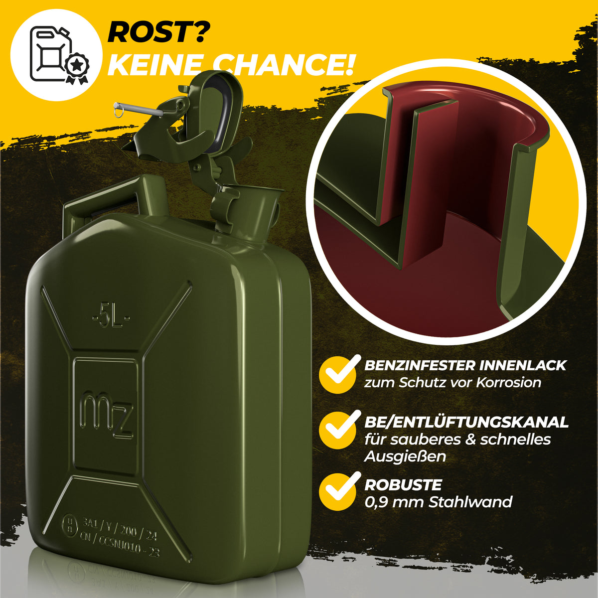 Tanica per benzina metallo 5L