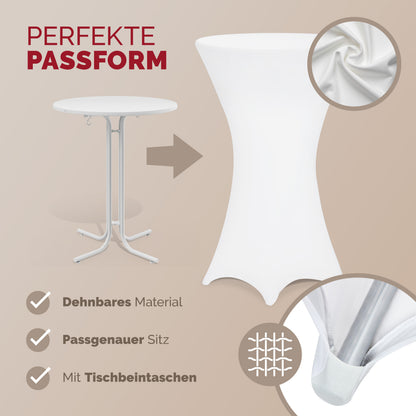Copritavolo per tavolino alto bianco Ø60 cm