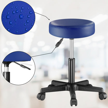 Sgabello girevole 360° similpelle blu