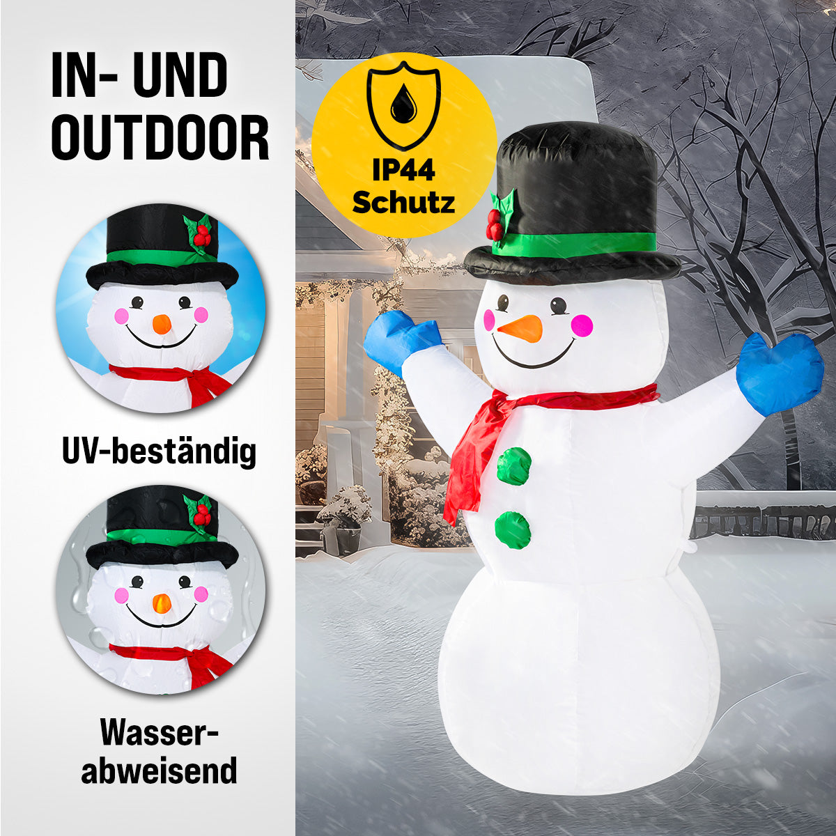 Gonfiabile pupazzo di neve XL con luci 120cm