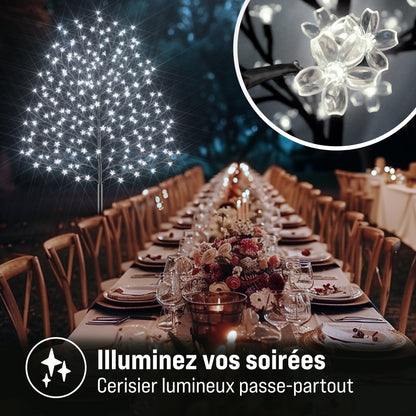 Albero di ciliegio in fiore a LED Set di 2 blu 220 LED 220cm