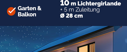 Ghirlanda natalizia 10m 200 LED per interni ed esterni