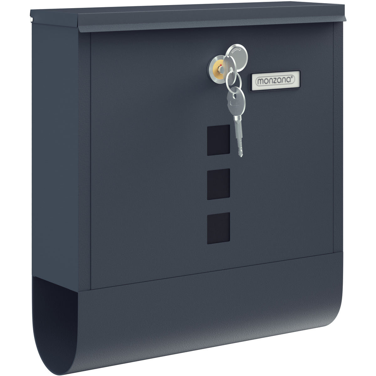 Cassetta postale antracite acciaio 30,5x8,5x33,5cm