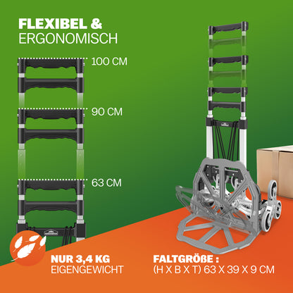 Carrello scala argento/nero 80 kg regolabile in altezza