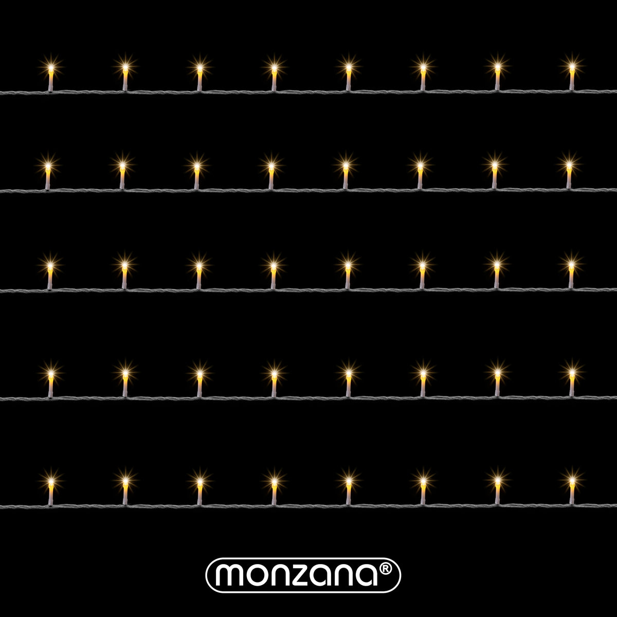 Catena di luci Natale 400 LED transparente bianco caldo 40m