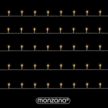 Catena di luci Natale 400 LED transparente bianco caldo 40m