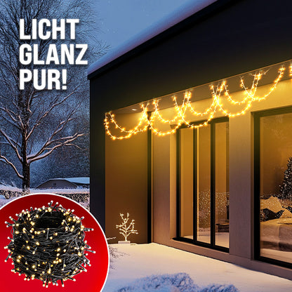 Catena di luci Natale 600 LED bianco caldo 60m