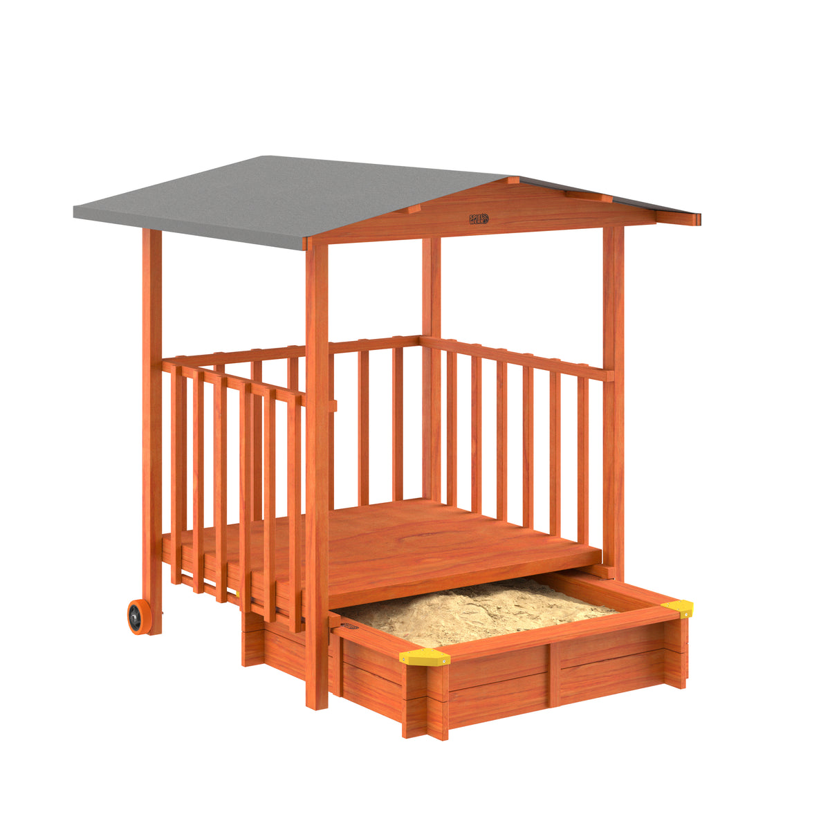 Sabbiera per bambini Merle con tetto e veranda UV 50+