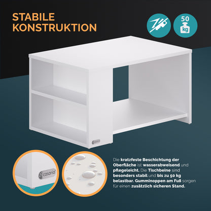 Tavolino Santa Cruz bianco 90x60x50cm