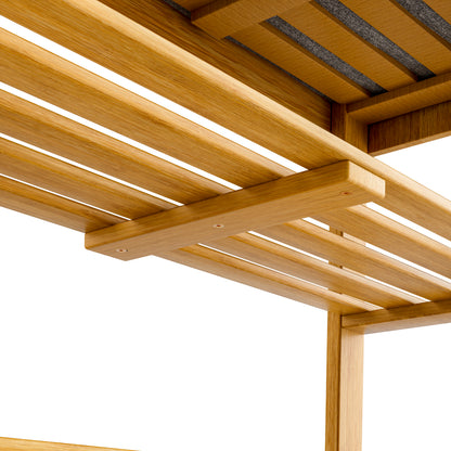 Panchina per scarpe in legno di acacia certificato FSC® 90x30x48cm