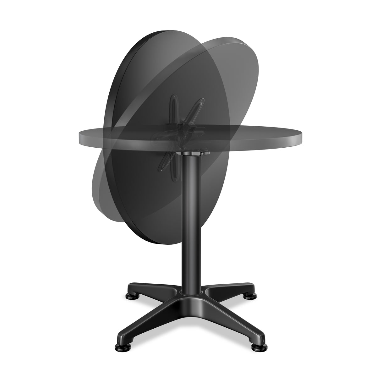 Tavolo alto in alluminio Nero Ø60cm pieghevole, regolabile in altezza