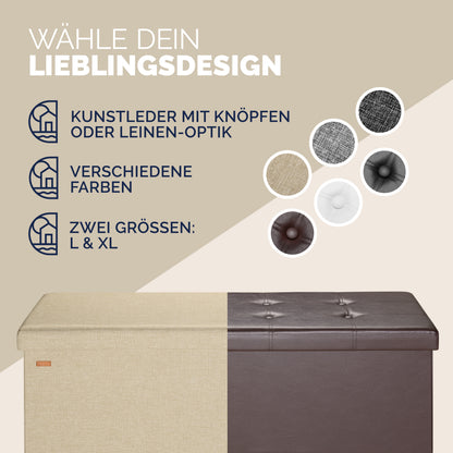 Panca Beige 115x38x38cm MDF pieghevole
