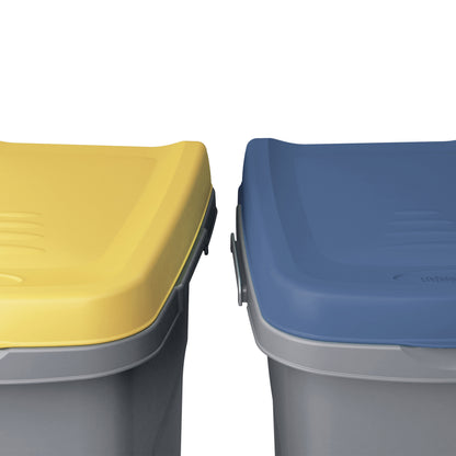 Cestino per rifiuti in plastica grigio/blu 25L