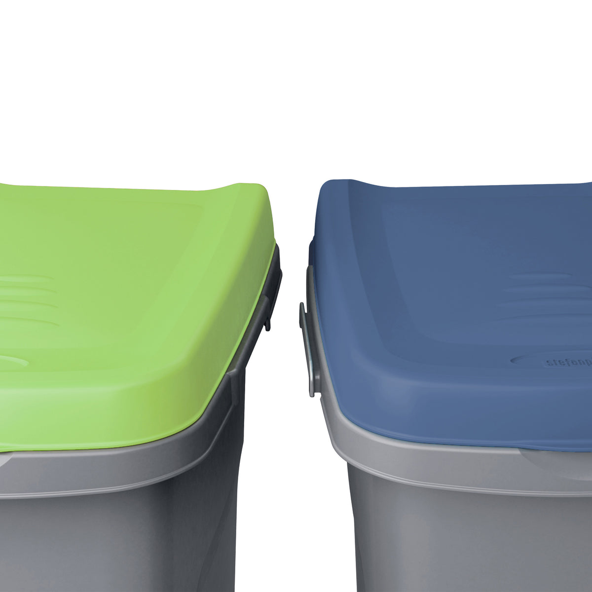 Cestino per rifiuti in plastica grigio/verde 25L