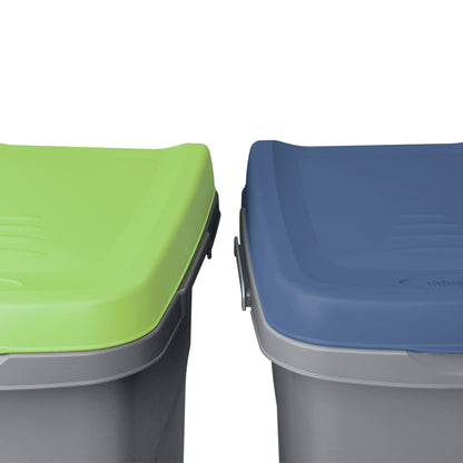 Cestino per rifiuti in plastica grigio/verde 25L
