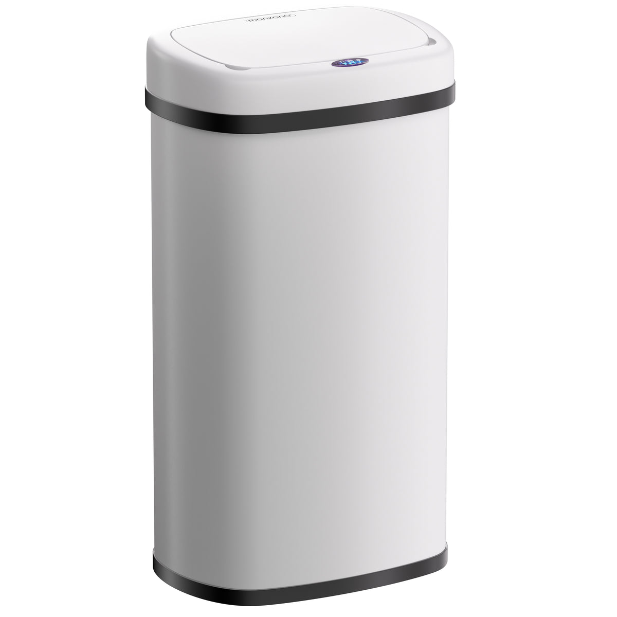 Cestino a sensore in acciaio inox bianco 50L