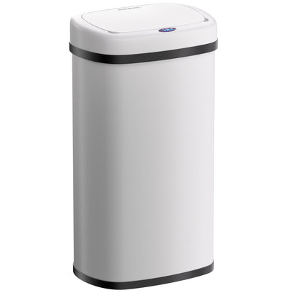 Cestino a sensore in acciaio inox bianco 50L