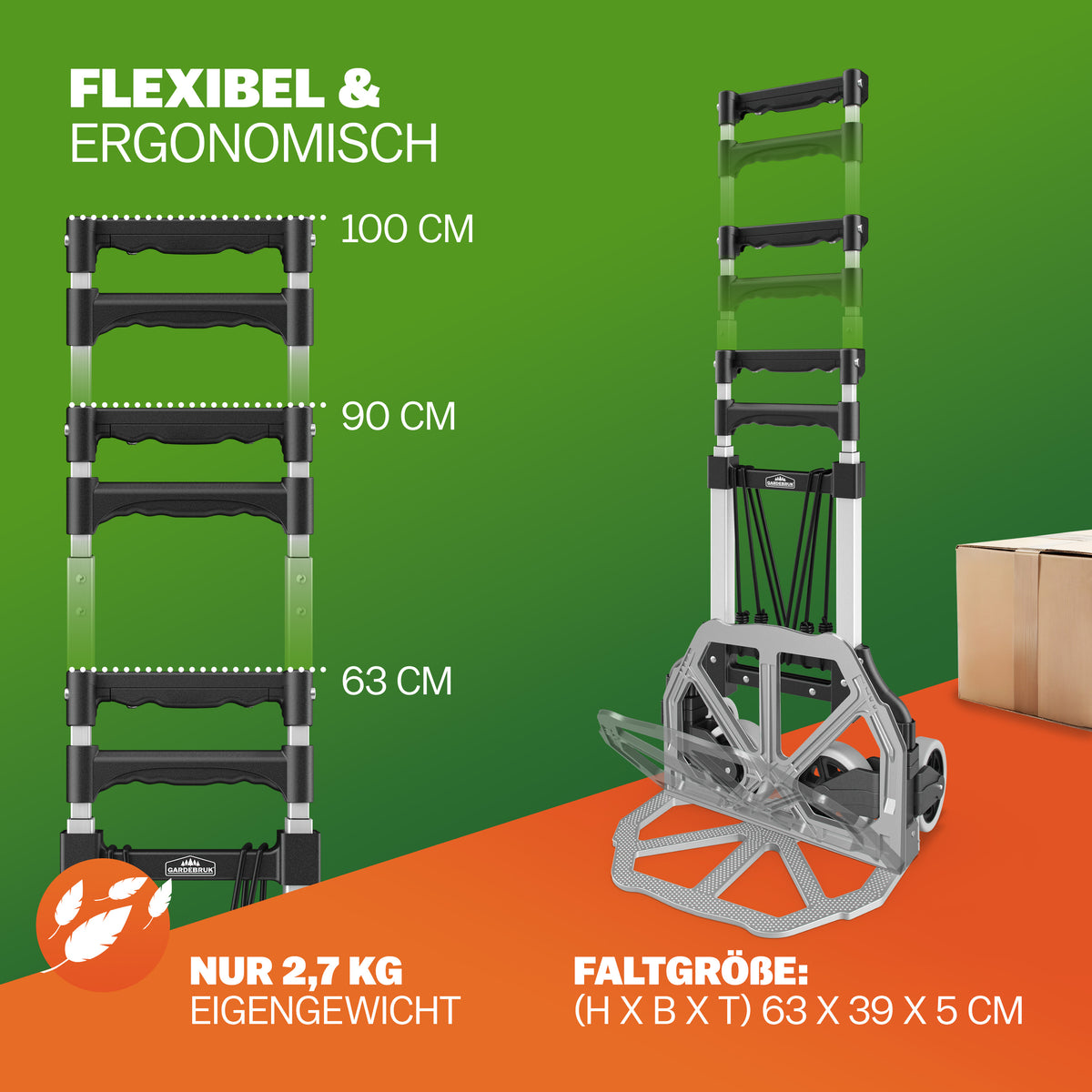 Carrello per sacchi argento/nero in alluminio 80 kg regolabile in altezza