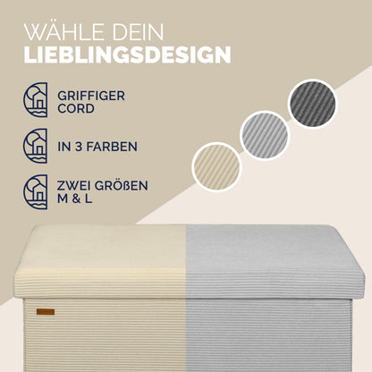 Panchina Beige Corda 76x38x38cm MDF pieghevole