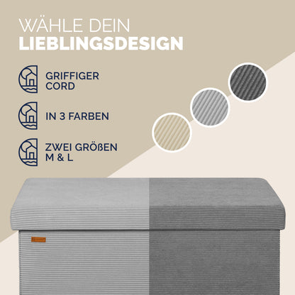 Panchina corda grigia 76x38x38cm MDF pieghevole