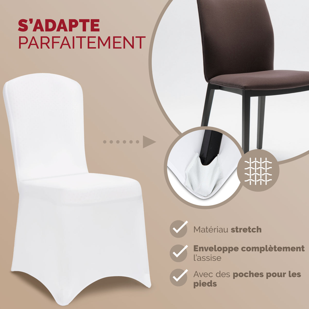 Set di 2 coprisedia bianchi