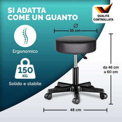 2 Pz Sgabello girevole nero similpelle
