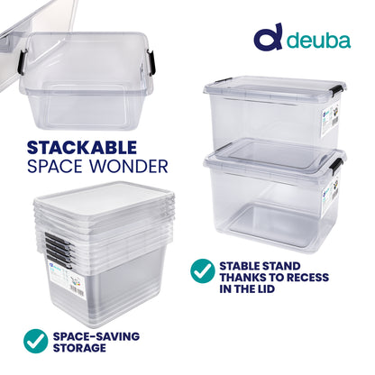 Scatola di stoccaggio set da 4 trasparente 20x15x12cm 2L