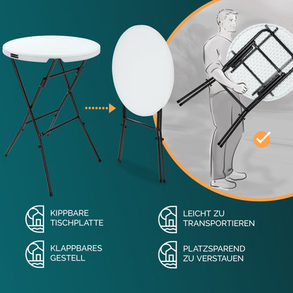 Tavolo da bar bianco Ø72cm + copertura tavolo da bar antracite Ø70cm