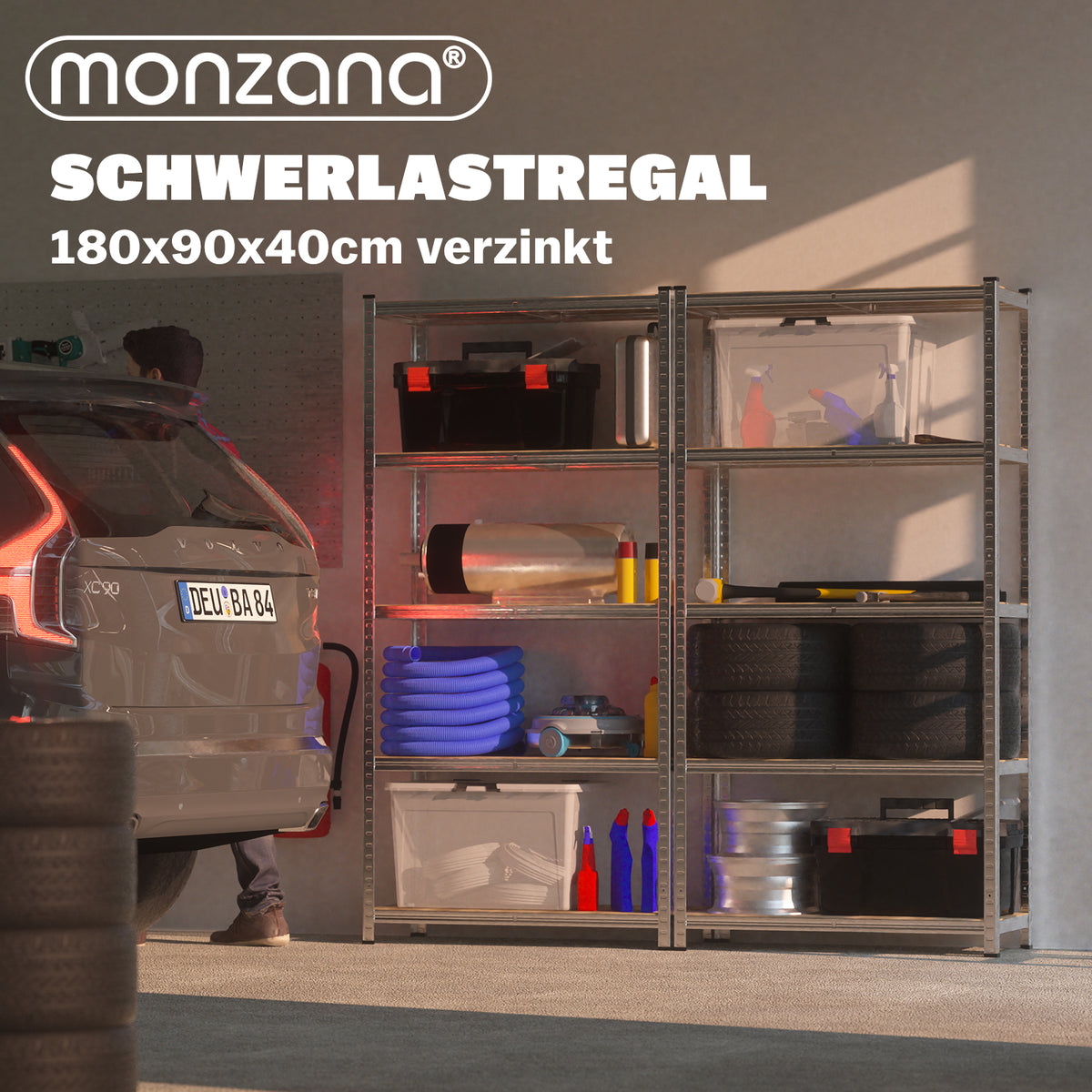 Scaffale alta portata  875kg metallo 180x90x40cm