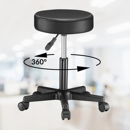 Sgabello girevole 360° nero similpelle