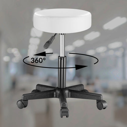 Sgabello girevole  360° similpelle bianco