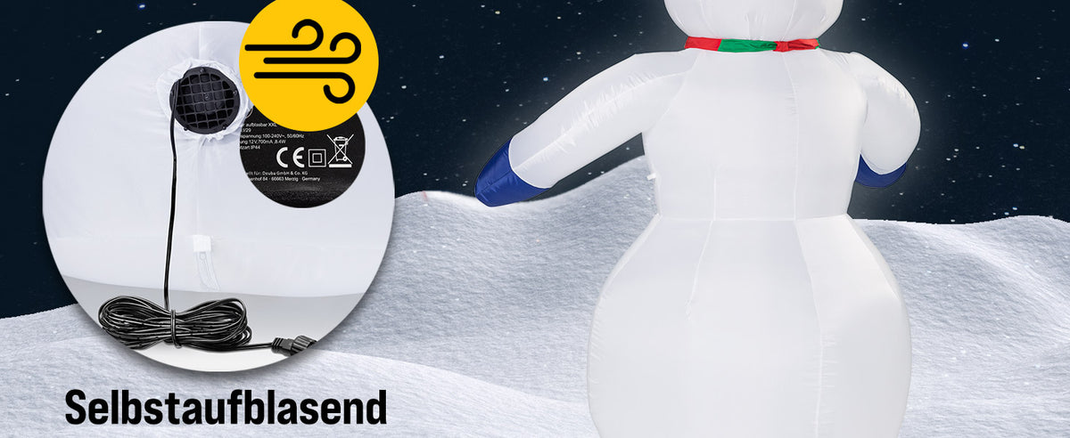 Gonfiabile pupazzo di neve XXL 250cm illuminazione LED